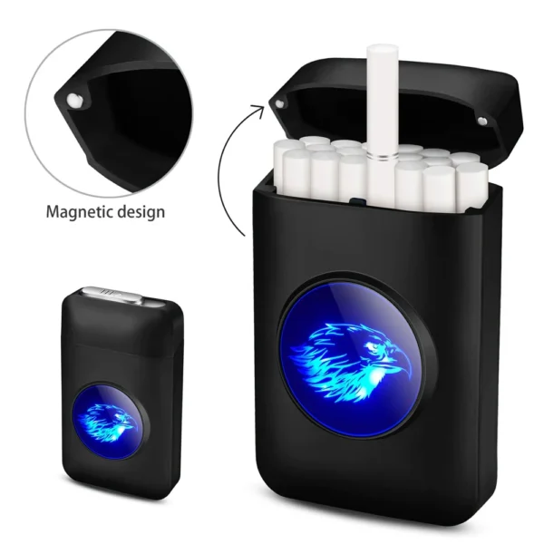 Boite a Cigarettes et Briquet USB Magnetique Briquet Électrique USB et Boîte à Cigarettes