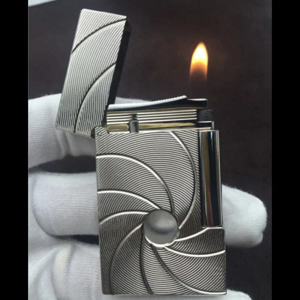 Briquet 007 en Metal de Lux avec Pierre Lateral Argente Flamme Briquet 007 de Lux Métal Pierre Latéral