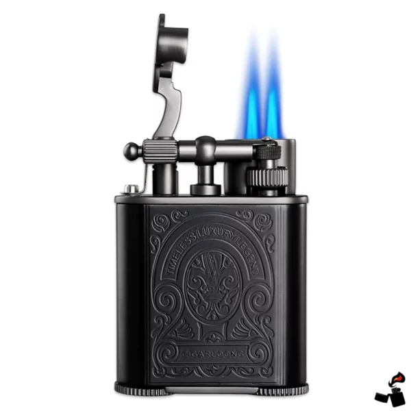 Briquet CIGARLOONG – Luxe Rétro Perce-Cigare Noir