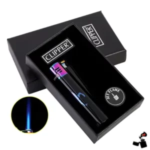 Briquet CLIPPER Métal Jet Turbo – Boîte Cadeau