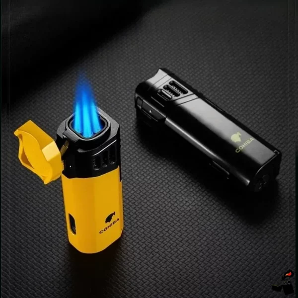 Briquet COHIBA 3 Jets Torche Cigares BBQ Allumé