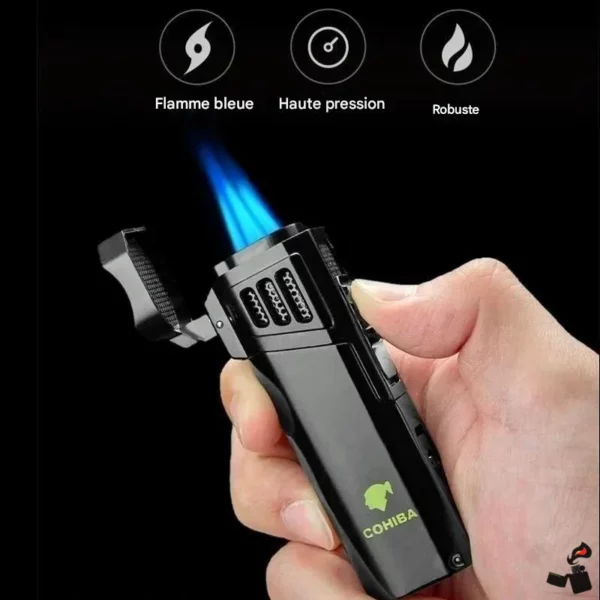 Briquet COHIBA 3 Jets Torche Cigares BBQ Flamme