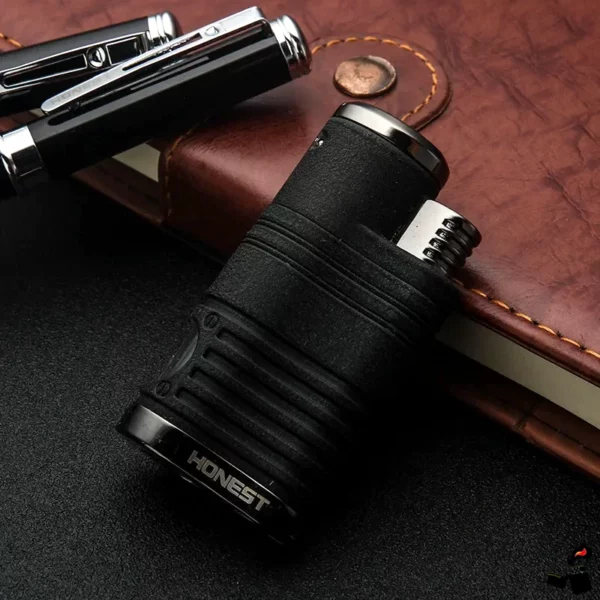 Briquet COHIBA Flamme 4 Jets et Coupe-Cigare Noir Mat
