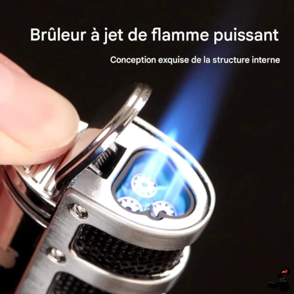 Briquet Cigare Torche Triple Flamme + Coupe‑Poinçon Buse