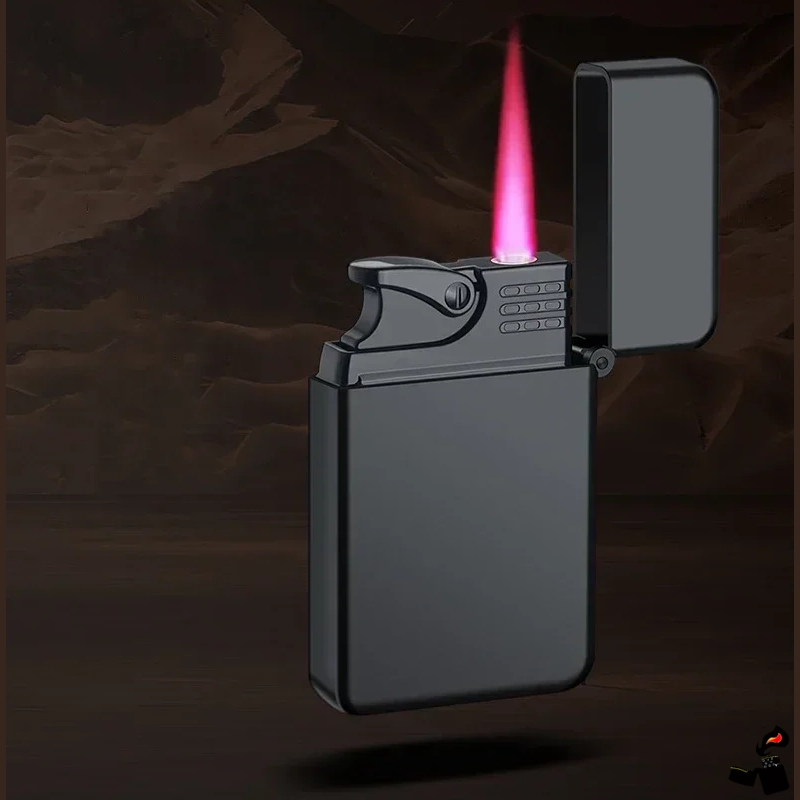 Briquet Tempête Compact Flamme Rouge Phosphorescent 6 Briquet Compact Flamme Rouge Phosphorescent Noir Allumé