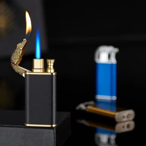 briquet crocodile à double flamme