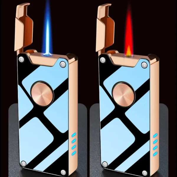 Briquet Double Flamme Gaz et Electrique Double Flamme Briquet Tempête Électrique Gaz USB