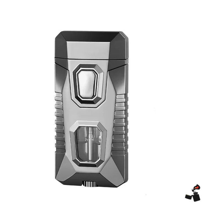 Briquet Double Flamme LED – Allumage à Pierre 1 Briquet Double Flamme LED – Allumage à Pierre