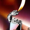 briquet métal design tigre