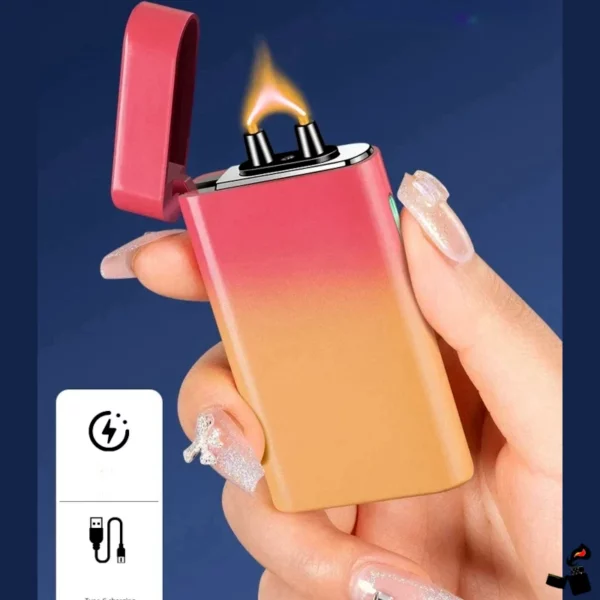 Briquet Électrique Double Arc LED – Recharge USB-C Câble