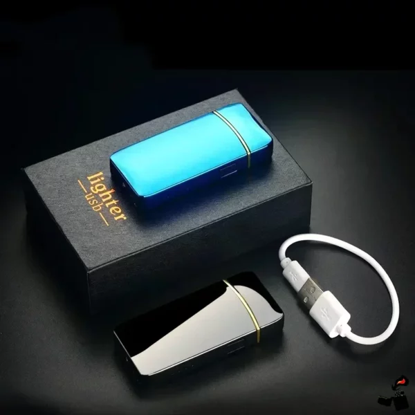 Briquet Électrique Double Arc USB – Écran LED Boîte