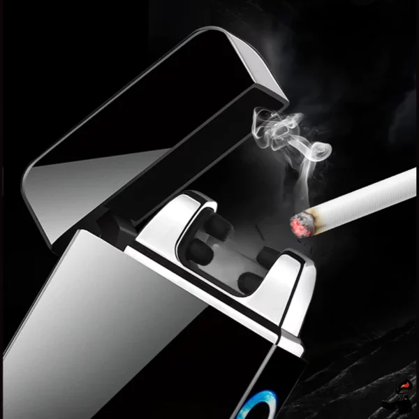 Briquet Électrique Double Arc USB – Écran LED Cigarette