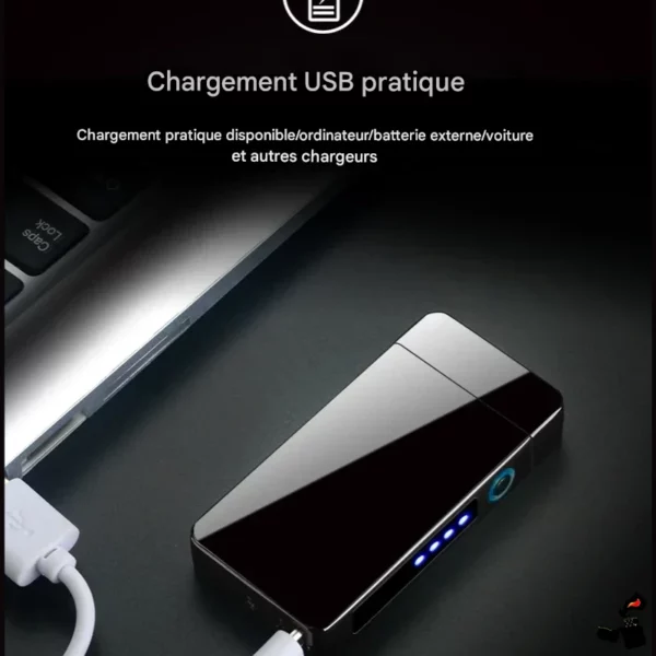 Briquet Électrique Double Arc USB – Écran LED USB