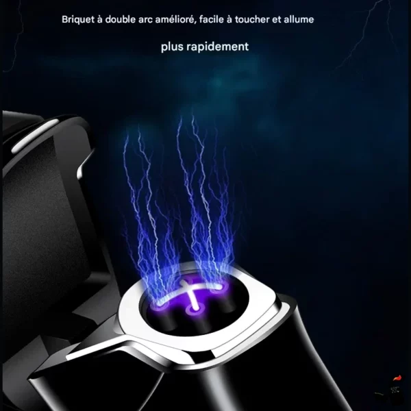 Briquet Électrique Plasma Rotatif – Double Arc, LED & Batterie Amovible Amélioré