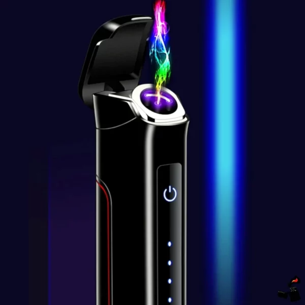 Briquet Électrique Plasma Rotatif – Double Arc, LED & Batterie Amovible Flamme