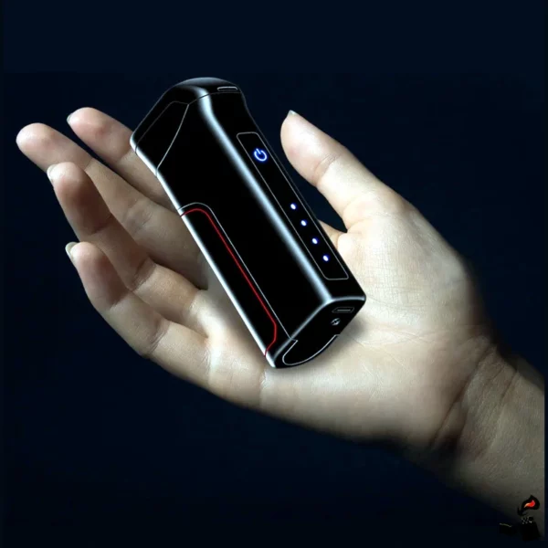 Briquet Électrique Plasma Rotatif – Double Arc, LED & Batterie Amovible Main