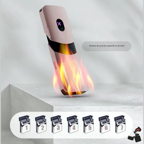 Briquet Électrique SOLOMÉ V5 – Double Arc USB-C, Texture Voiture 7 Paquets