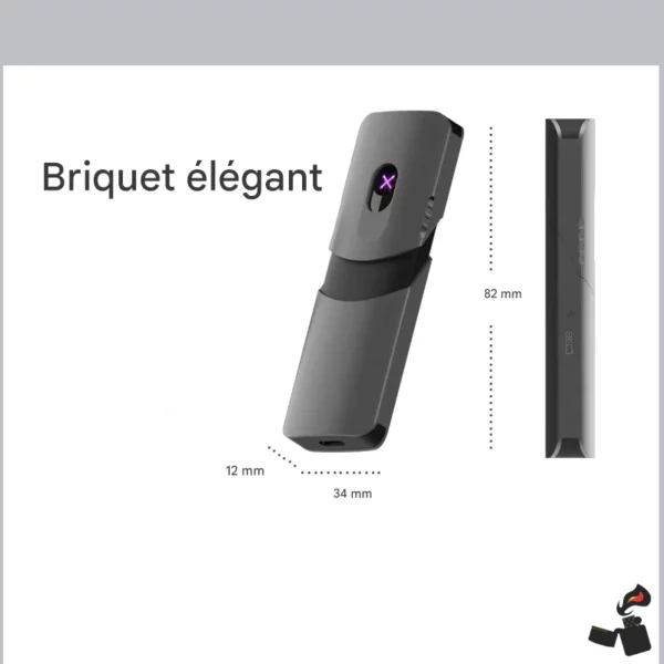 Briquet Électrique SOLOMÉ V5 – Double Arc USB-C, Texture Voiture Taille