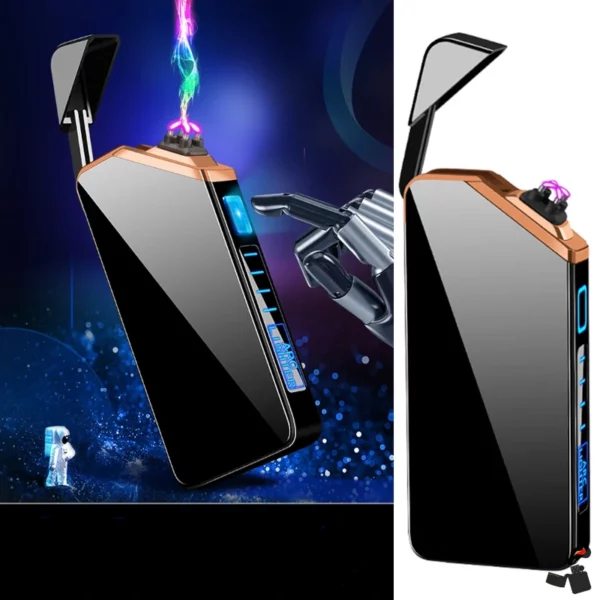 Briquet Électrique USB Double Arc – Métal Tactile bouton