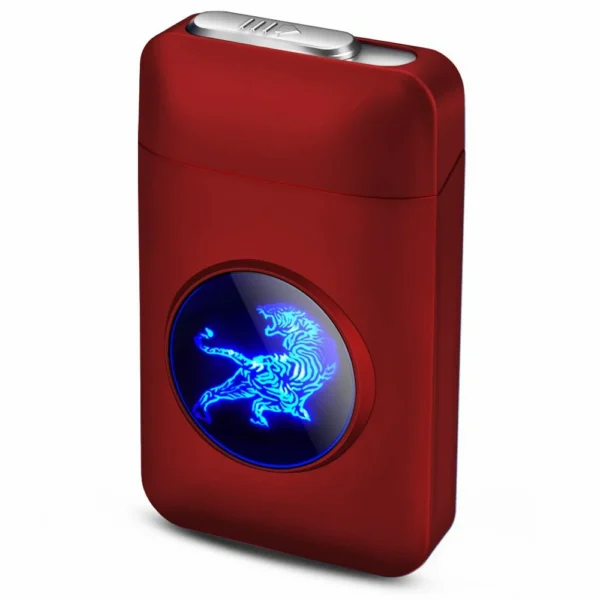 Briquet Electrique USB et Boite pour Cigarettes Rouge Briquet Électrique USB et Boîte à Cigarettes