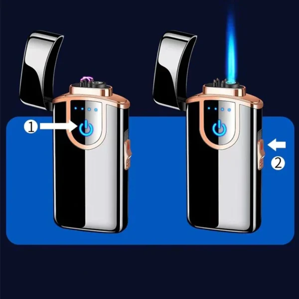 Briquet Electrique et Gaz Double Flamme Allumer Briquet Électrique et Gaz Double Flamme