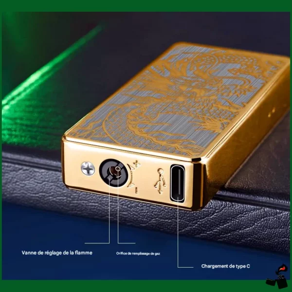 Briquet Intelligent Commande Vocale – Flamme Double USB-C Vanne