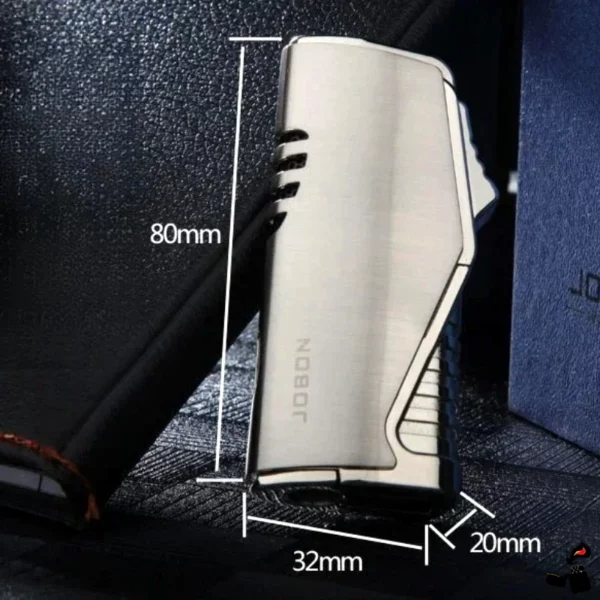Briquet JOBON Triple Flamme Coupe-Cigare Fenêtre – Élégance Métallique Taille
