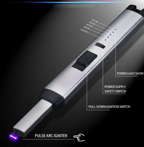 Briquet Long Arc Electrique USB LED Briquet Long Arc Électrique USB