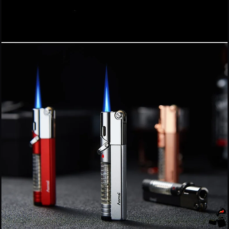 Briquet Métal Aomai Pierre Flamme Jet 4 Briquet Métal Aomai Pierre Flamme Jet Allumé