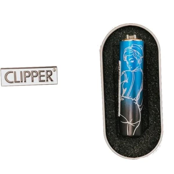 Briquet Mini Clipper Metallique Bleu Briquet Mini Clipper Métallique