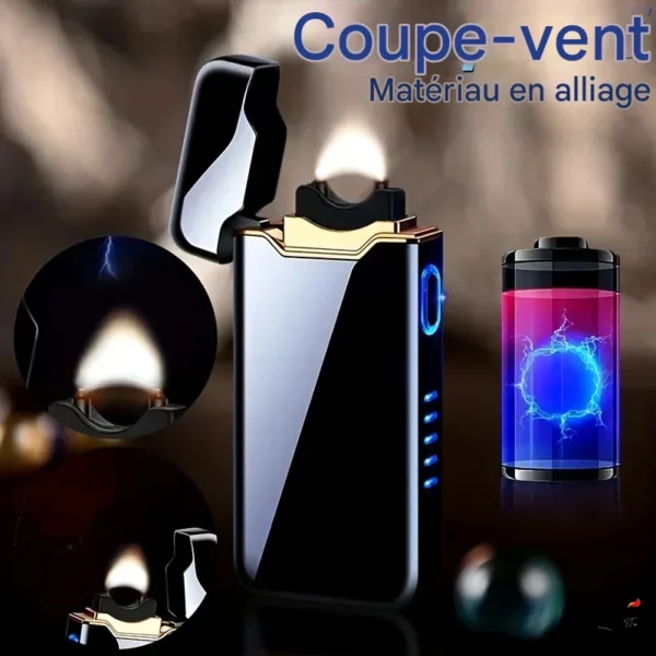 Briquet Plasma Électrique USB – Haute Puissance, LED & Sécurité Intelligente Alliage