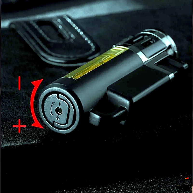 Briquet QuadraFlame - 4 Jets Bleus Haute Puissance, Coupe-Vent, Butane 4 Briquet QuadraFlame - 4 Jets Bleus Haute Puissance, Coupe-Vent, Butane Recharge