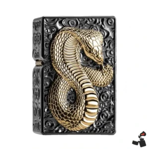 Briquet Serpent Cobra Texturé Laiton