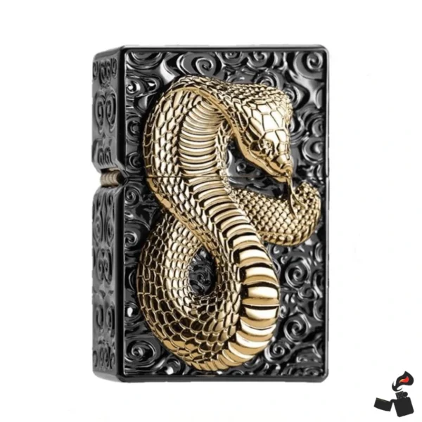 Briquet Serpent Cobra Texture en Laiton Briquet Serpent Cobra Texturé Laiton