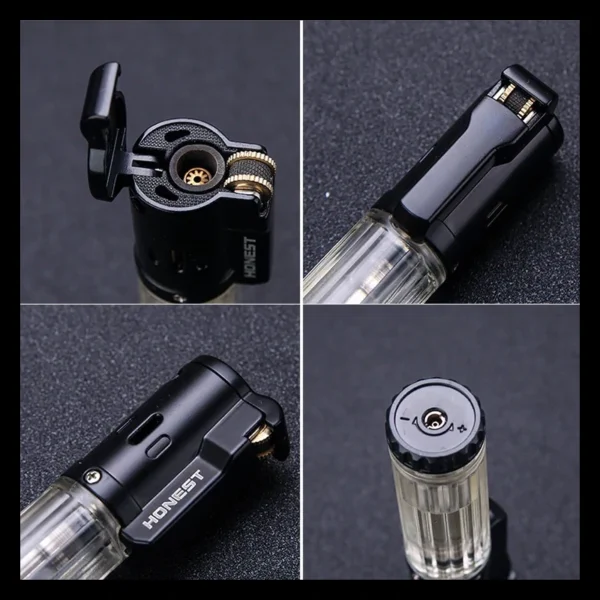 briquet transparent avec allumage par pierre