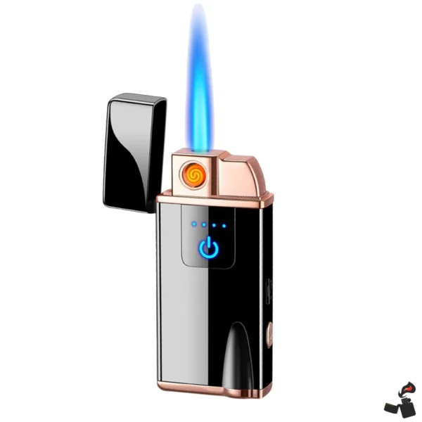 Briquet USB Double Flamme et Lampe LED