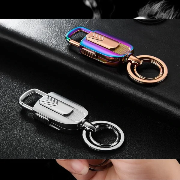 Briquet USB Porte Cles Fil Tungstene Briquet USB Résistant au Vent Porte-Clés 