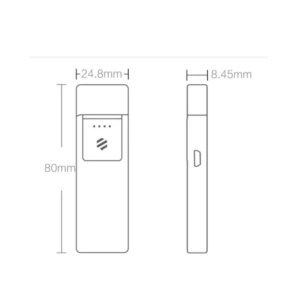 Briquet Xiaomi Silencieux USB Taille Briquet Xiaomi Silencieux USB