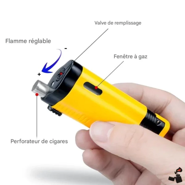 Ensemble Briquet 3 Jets Turbo + Coupe-Cigare Fonctions