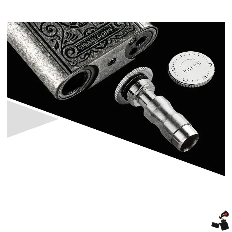 CIGARLOONG Briquet Cigare Rétro Double Flamme 6 JOBON Briquet Cigare Rétro Double Flamme Coupe Vis