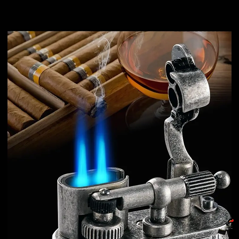 CIGARLOONG Briquet Cigare Rétro Double Flamme 4 JOBON Briquet Cigare Rétro Double Flamme Flamme