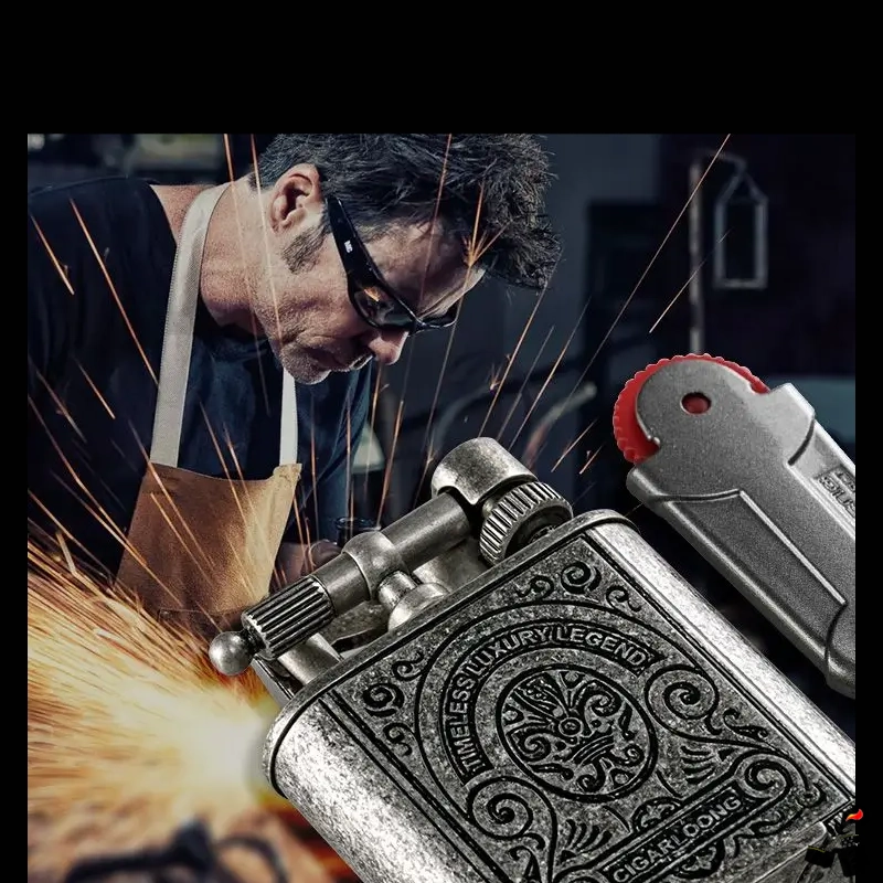 CIGARLOONG Briquet Cigare Rétro Double Flamme 5 JOBON Briquet Cigare Rétro Double Flamme Métal