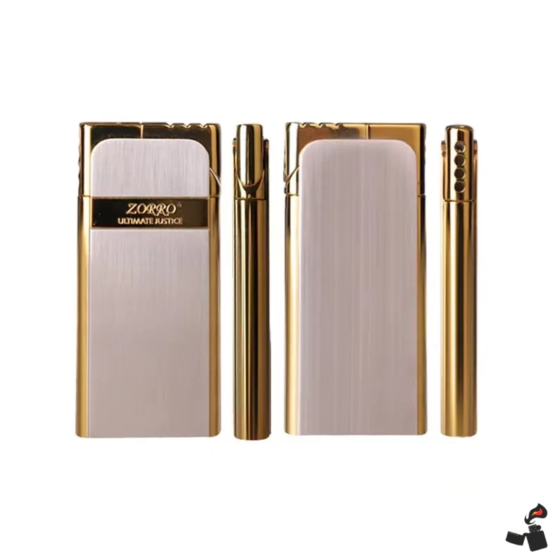 ZORRO Briquet Ultra-Fin Métal Laqué Flamme Douce 10 ZORRO Briquet Ultra-Fin Métal Laqué Flamme Douce Doré 3