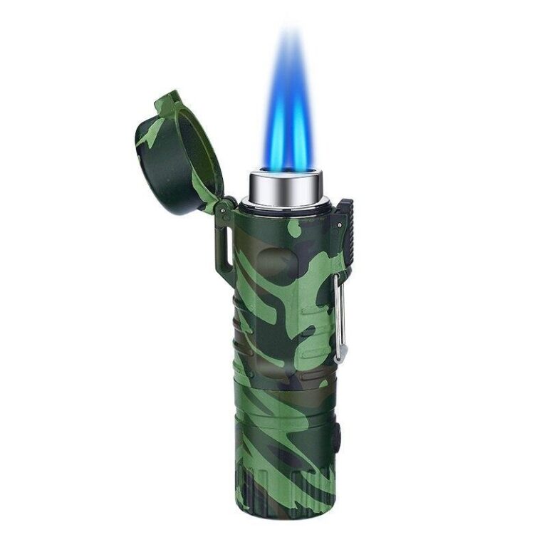 Loongway Briquet Personnalisé Métallique – Flamme Bleue Tempête, Briquet Luxe Gravé Initiales Ou Message, Cadeau Homme Élégant Fête Des Pères