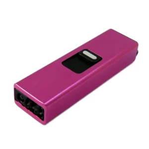 Briquet Électrique Arc Pulsé Affichage LED Métal Rose