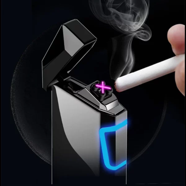 Briquet USB Plasma Double Arc Affichage Cigarette