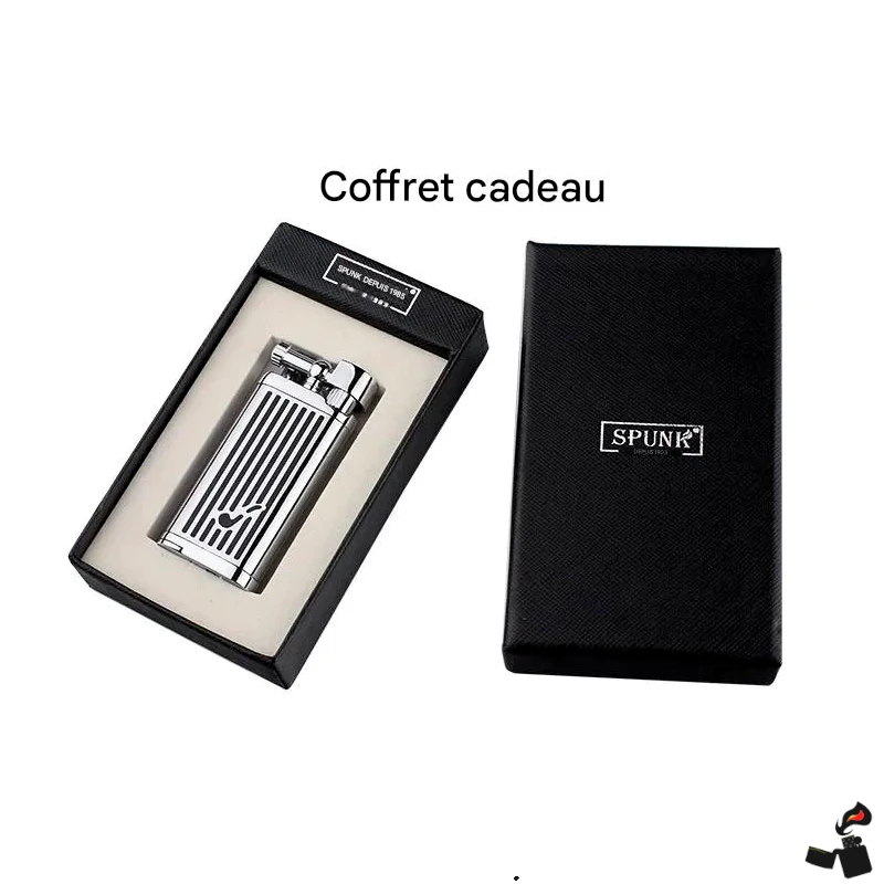 Briquet Pipe 45° – Outil Intégré - Réglage de Flamme | Briquet-Tek 9 Briquet Pipe Flamme 45° Métal Premium, Silex, Réglage Boîte