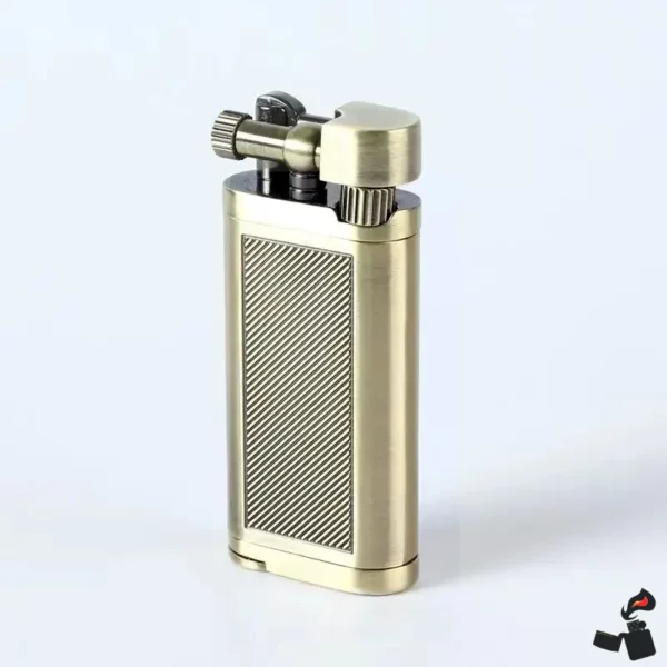 Briquet Pipe Métal Flamme Inclinée Croisé Bronze
