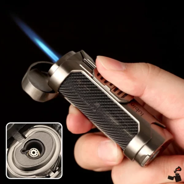 Briquet Lubinski Métal Flamme Jet Perce-Cigare Support Flamme