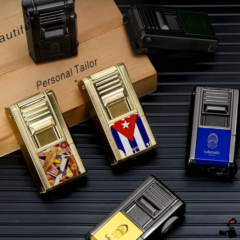 Briquet LUBINSKI 1 Jet – Coupe en‑V, Aiguille, Poinçon 2 Briquet Cigare 1 Jet – Coupe‑Cigare Poinçon LUBINSKI Couleur